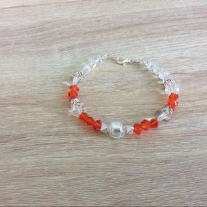Sparkling white/red bracelet